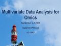 [프레젠테이션] Multivariate Data Analysis for Omics