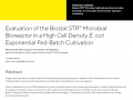 Evaluation of the Biostat STR® Microbial Bioreactor in a High Cell Density E. coli Exponential Fed-Batch Cultivation